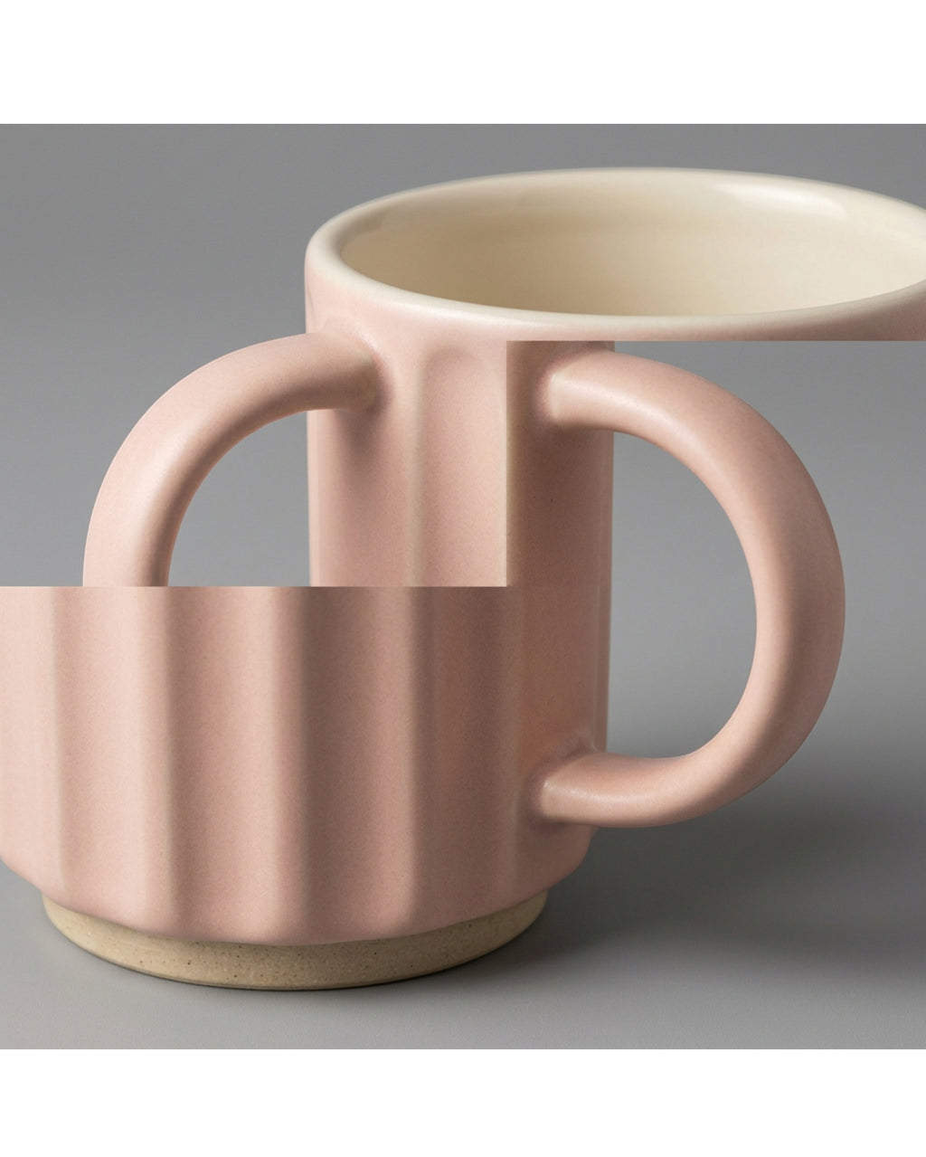 Dpfkl Fourteen Ounce Twelve Flute Ceramic Mug Blush - Detail view
