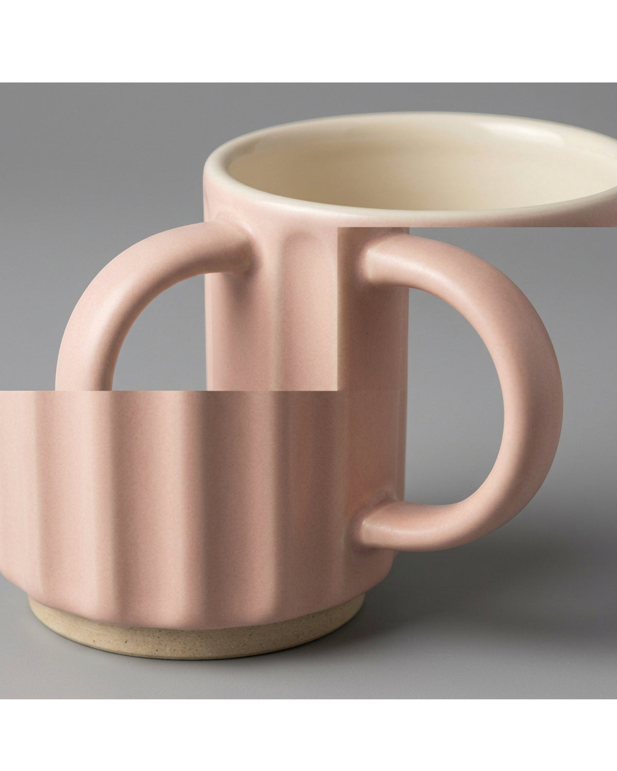 Dpfkl Fourteen Ounce Twelve Flute Ceramic Mug Blush - Detail view
