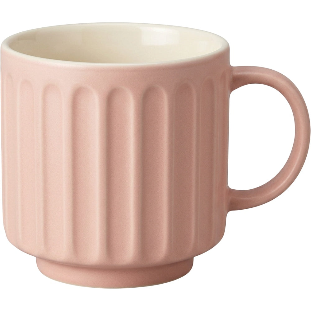 Dpfkl Fourteen Ounce Twelve Flute Ceramic Mug Blush - Product view