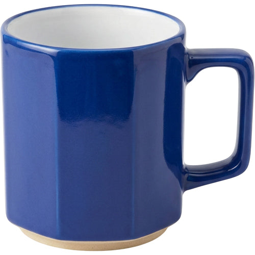 Dpfkl Twelve Ounce Eight Panel Faceted Ceramic Mug Cobalt - Product view